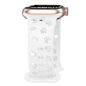 NEW [BAND] Hollow Paw Sport Silicone For Apple Watch WHITE